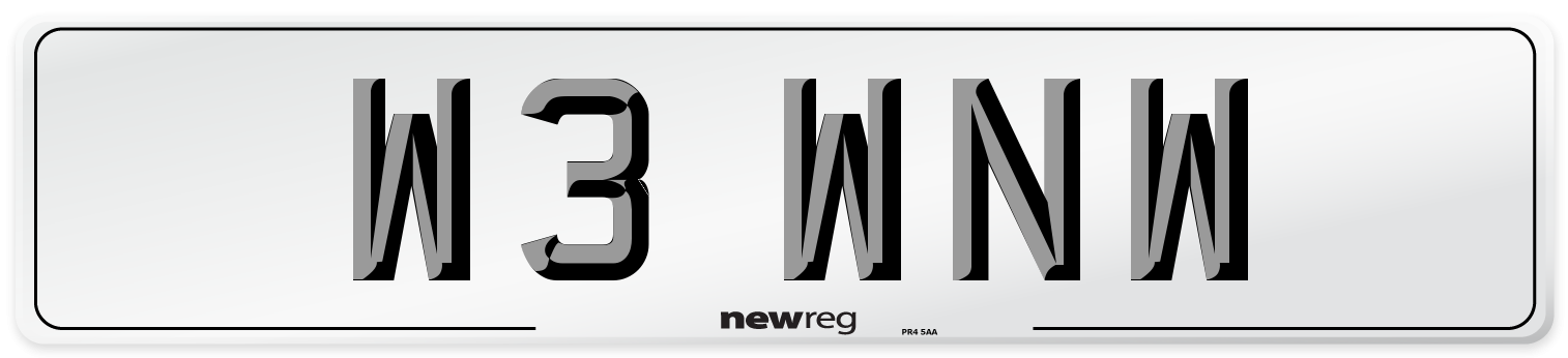 W3 WNW Number Plate from New Reg